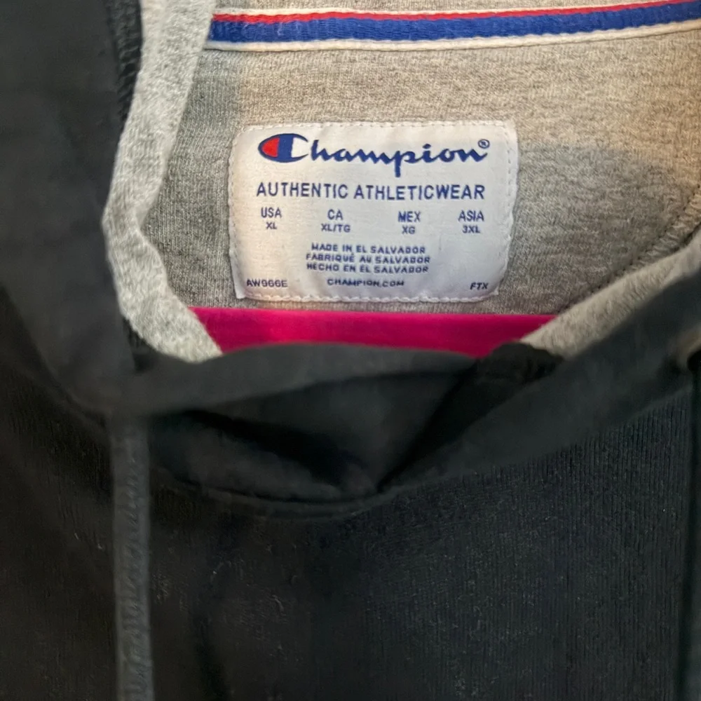 Champion Black Hoodie with White Logo Size XL - Picture 2 of 2